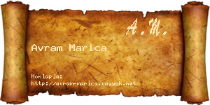 Avram Marica névjegykártya